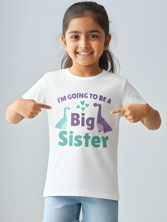 Glad Mumma Girls Printed Cotton Round Neck Tshirts