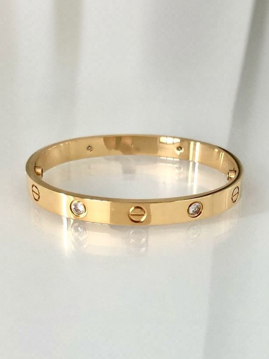 Peprika Unisex Cubic Zirconia Antique Gold-Plated Cuff Bracelet