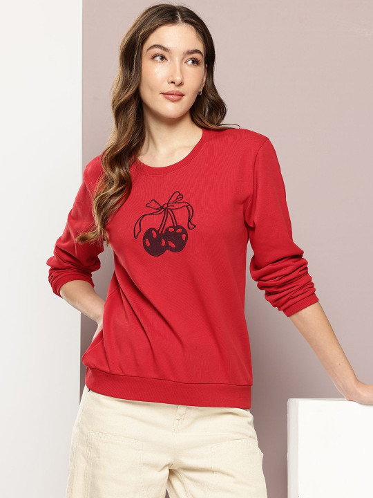 DILLINGER Women's Relaxed Fit Embroidery Long Sleeve Tshirt
