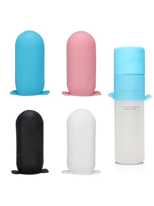 MAYCREATE 4-Pcs Pink & Blue Leakproof Travel Bottle Sleeves