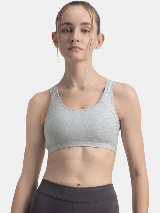 Jockey Wirefree Padded Super Combed Cotton Full Coverage Racer Back Active Bra-1380