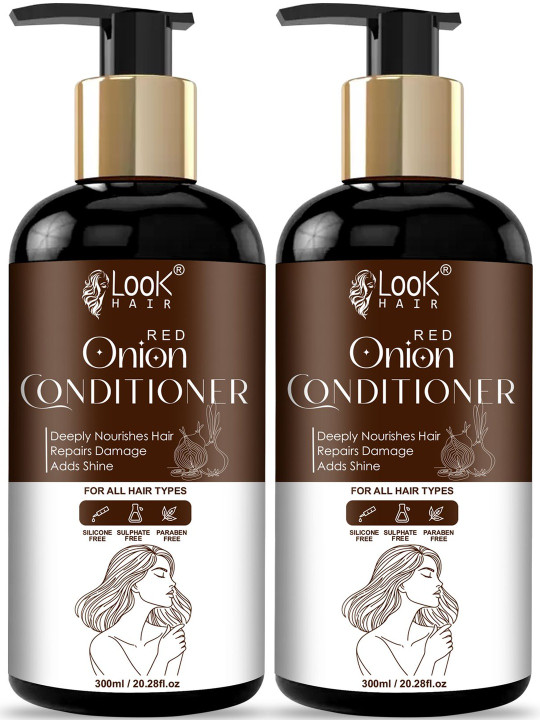LOOK HAIR Set Of 2 Red Onion Conditioner For Hair Fall Control - 300 ml Each