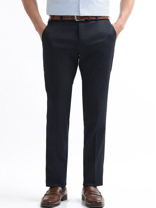 Arrow Men Textured Tapered Fit Trousers