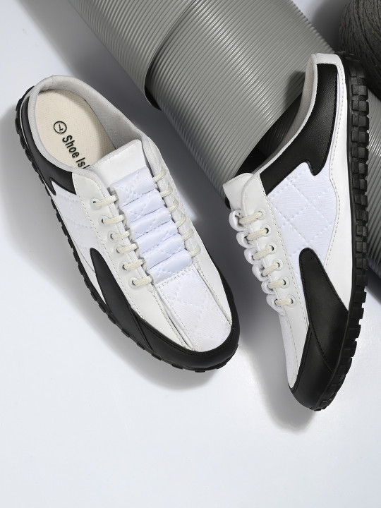Shoe Island Men Leatherette BAB2024 White Low Ankle Length Airmix Shoes