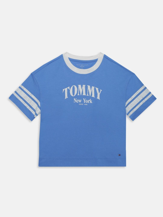Tommy Hilfiger Girls Printed Cotton Round Neck Tshirts