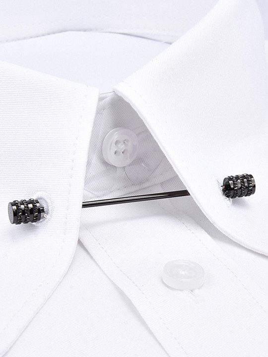 Peora Black Plated Metal Tie Pin Brooch