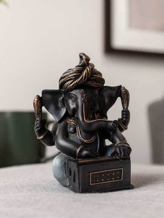 Ashnam Diverse Expression Grey Lord Ganesha Religious Idol Showpiece