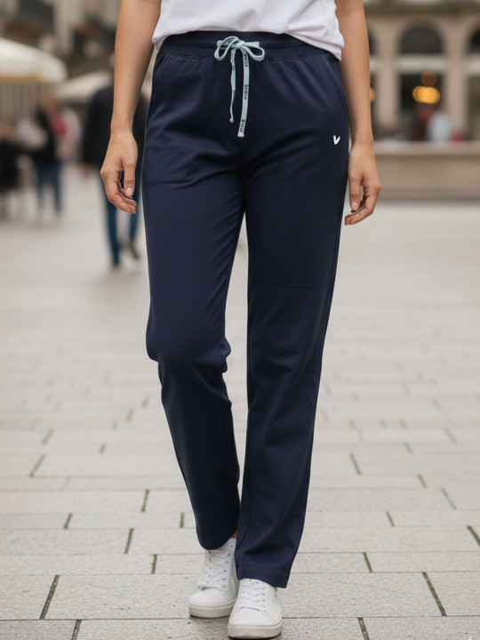 PYNK Women Slim-Fit Pure-Cotton Track Pants