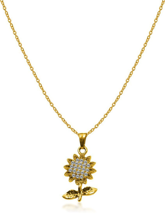 De-Ultimate Gold-Plated Floral Pendants with Chains