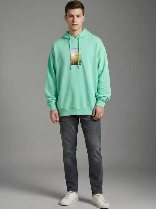 STARFOX Men Printed Hooded Sweatshirt