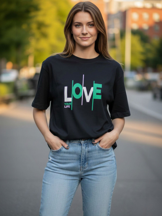 TQH Women Typography Printed T-shirt