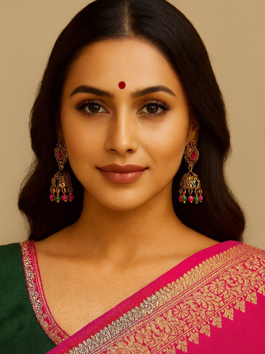 Laa Calcutta Geometric Jhumkas Earrings