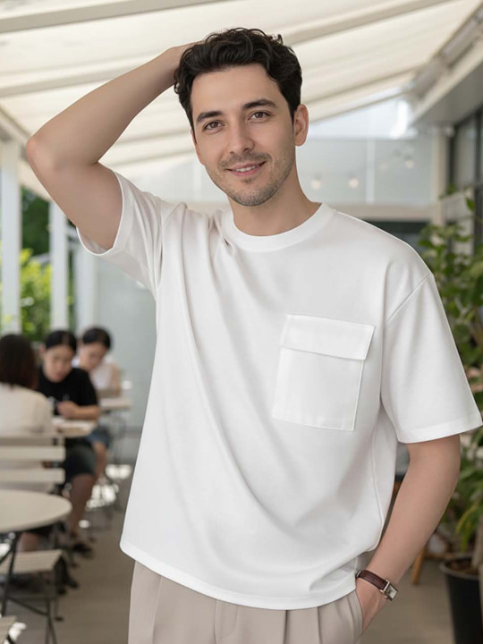 SZN Men Round Neck Solid T-shirt