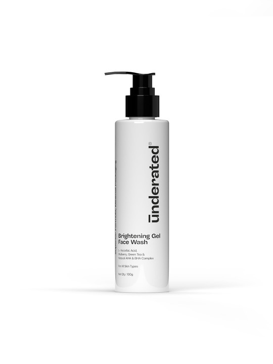 Underated Brightening Gel Face Wash Vitamin C Niacinamide Glowing Skin 100g