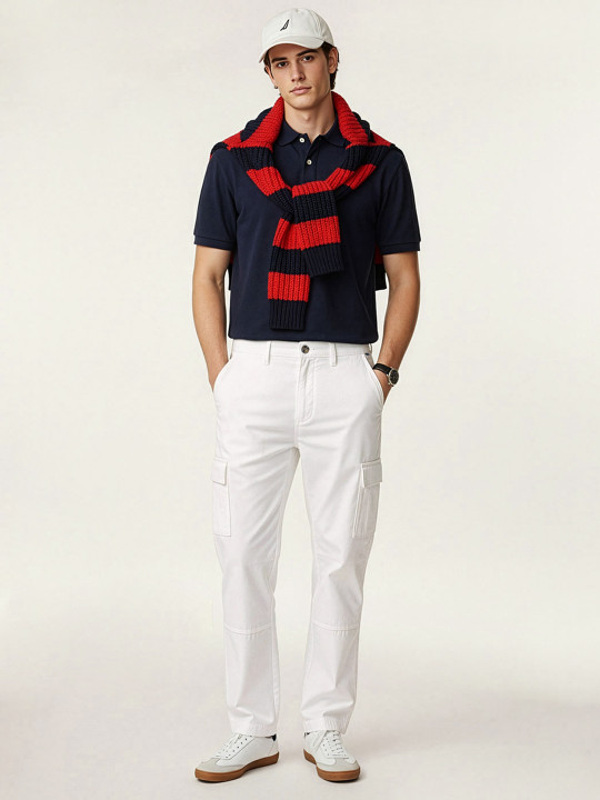 Nautica Men Pure Cotton Chinos Trousers