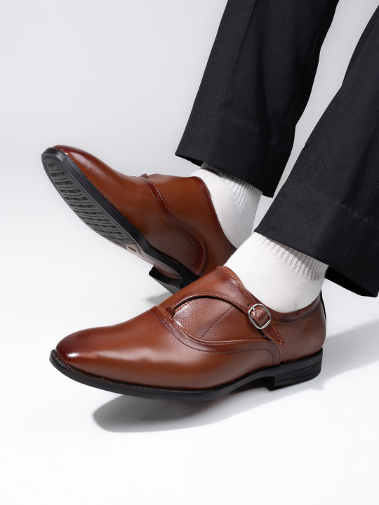 Alberto Torresi Men Tan Brown Formal Monks