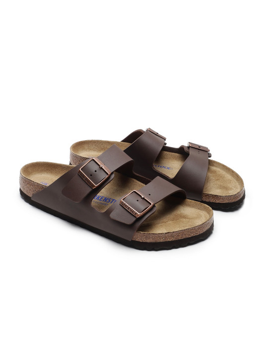 Birkenstock Unisex Regular Width Leather Two Strap Comfort Sandals