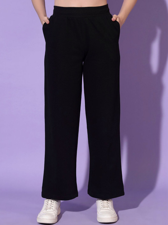 Blooming Tales Women Flared-Fit Mid-Rise Track Pants