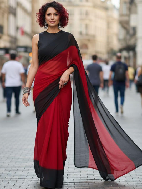 STYLE MODA Poly Georgette Saree