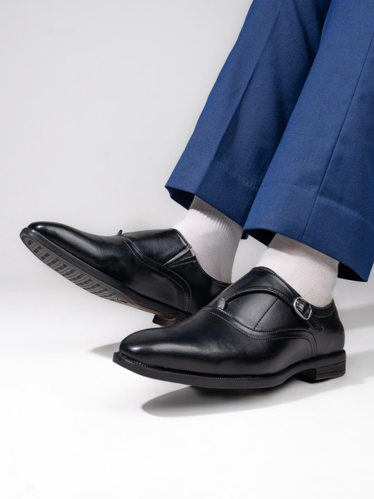 Alberto Torresi Men Black Solid Formal Slip-On