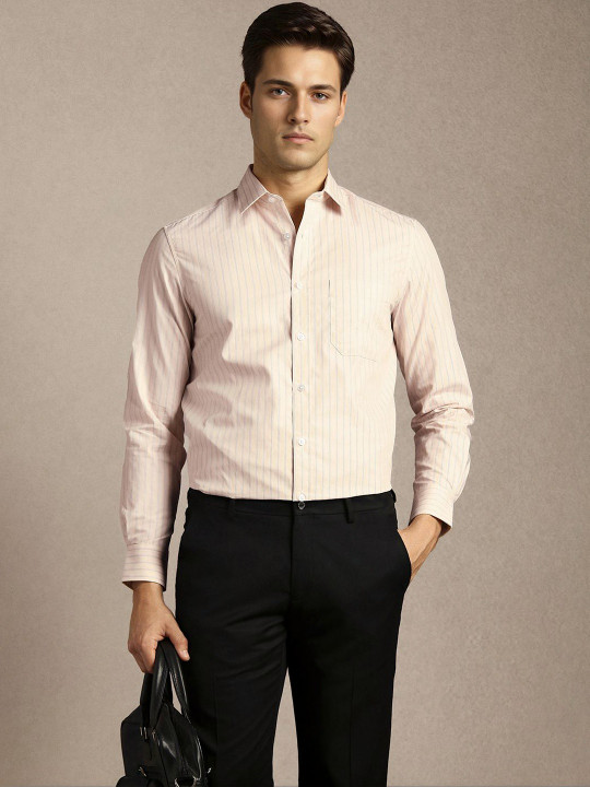 Louis Philippe Men Striped Formal Shirt