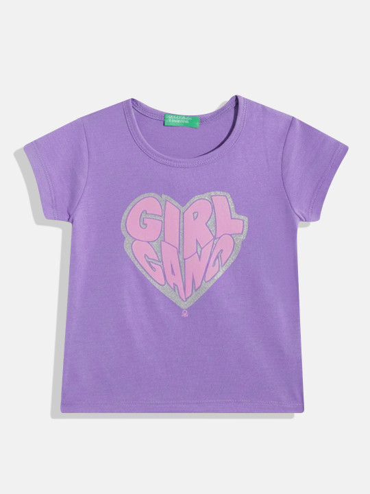 United Colors of Benetton Girls Typography Printed Regular Fit T-Shirt
