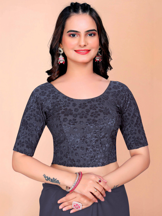 SHREEJI DESIGNER Woven Design Fully Strechable Saree Blouse