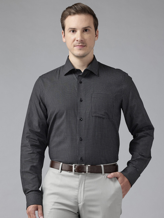 Blackberrys Slim Fit Micro Checked Formal Shirt