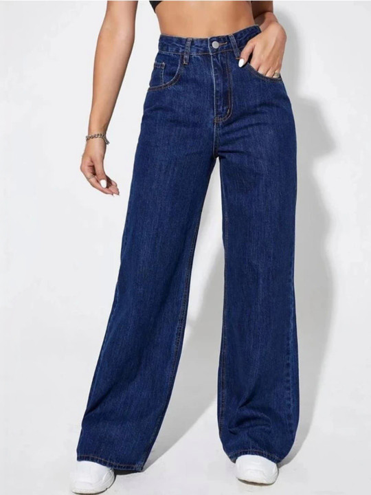BAESD Women Wide Leg High-Rise Stretchable Jeans