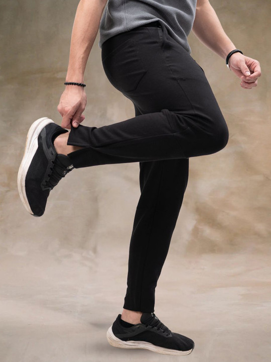 Maniac Men Cotton Relaxed-Fit Mid-Rise Track Pants