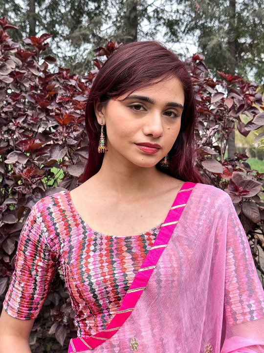 Bindigasm's Advi Printed Saree Blouse