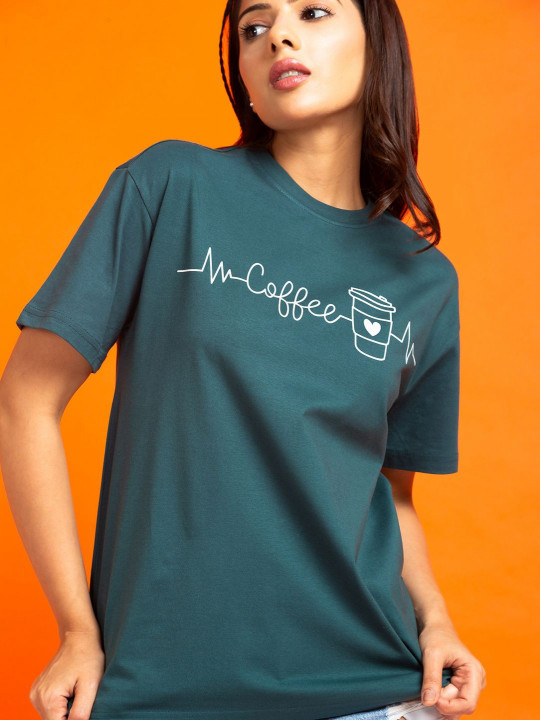 Mast & Harbour Women Graphic Printed Round Neck Cotton T-shirt