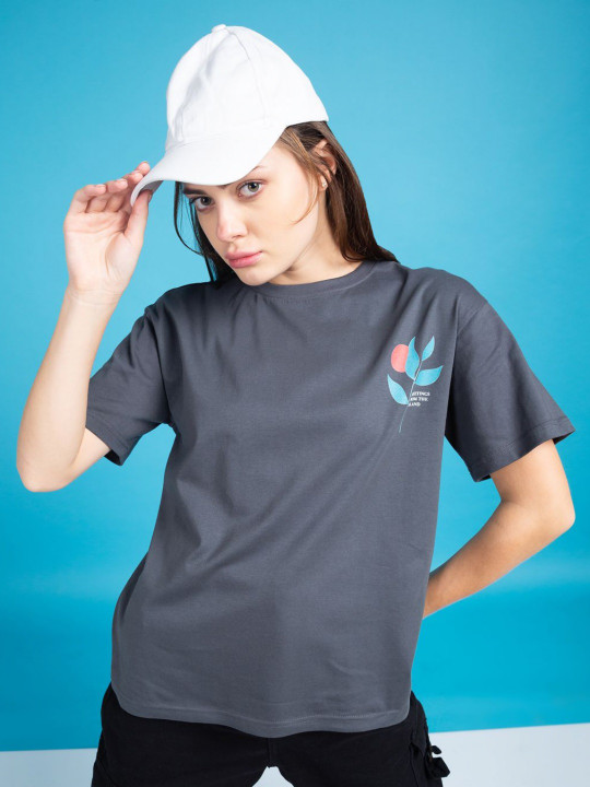 Mast & Harbour Women Graphic Printed Round Neck Cotton T-shirt