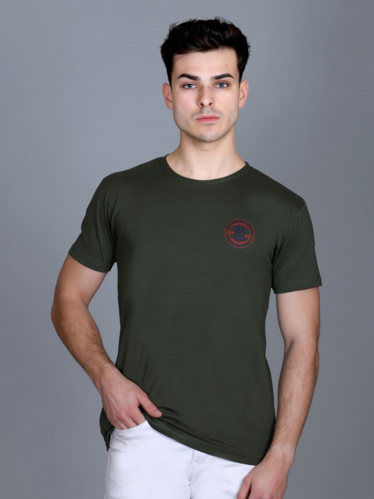 BeriBlu Men Typography Printed Round Neck Cotton T-shirt