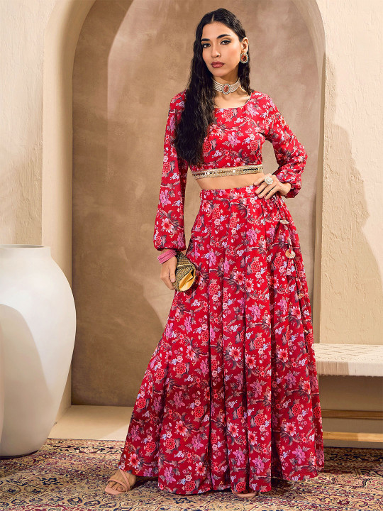 Shae by SASSAFRAS Floral Printed Top With Skirt