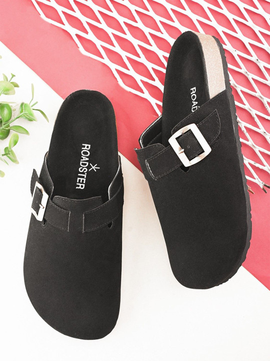 Roadster The Lifestyle Co Men Suede Buckle Detailing Comfort Sandals