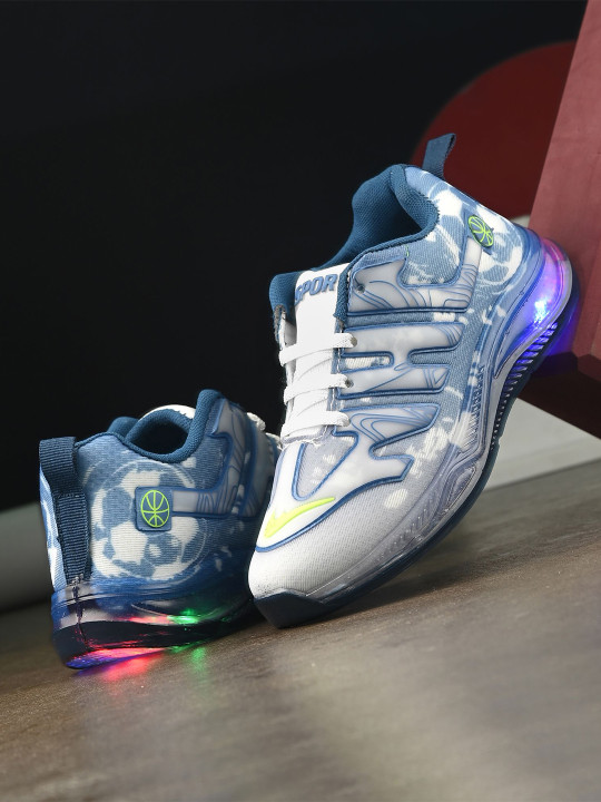 BIRDE Boys Mesh Walking Non-Marking Shoes with LED