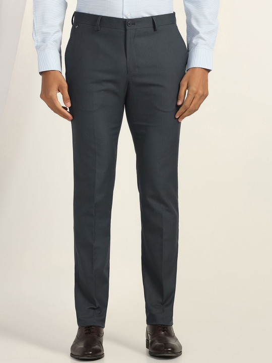 Blackberrys Men Slim Fit Low-Rise Trousers