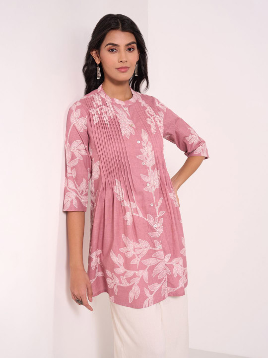 RANGMANCH BY PANTALOONS Mandarin Collar Printed Tunic