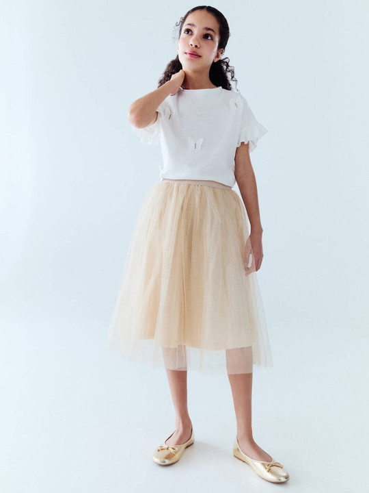 Mango Kids Girls Tulle Sheen Skirt