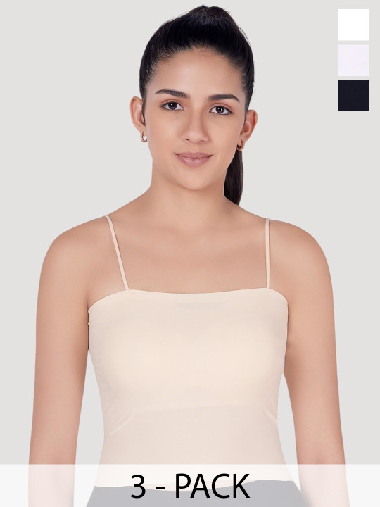 PLUMBURY Pack Of 3 Lightly Padded Camisoles