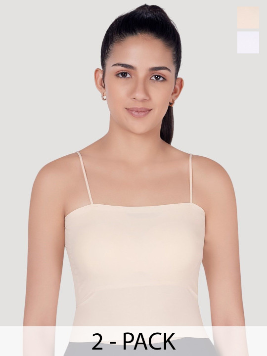 PLUMBURY Pack Of 2 Lightly Padded Camisoles