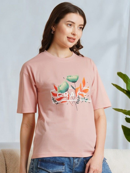 DressBerry Women Typography Printed Pockets T-shirt
