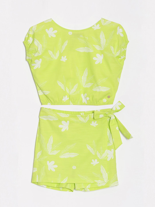 Allen Solly Junior Girls Printed Pure Cotton Top With Skorts