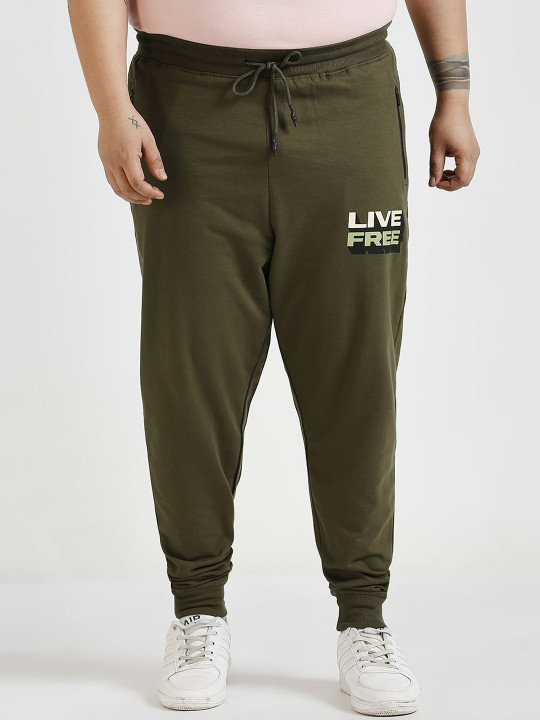 Sizeupp Men Plus Size Regular Fit Solid Jogger