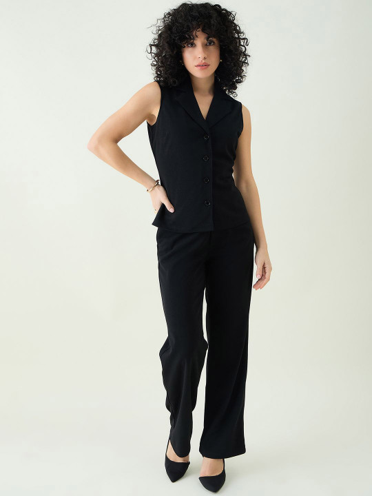 aayu Shirt Collar Waistcoat With Trousers