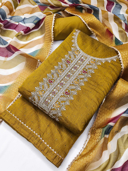 TAVAS Embroidered Unstitched Dress Material