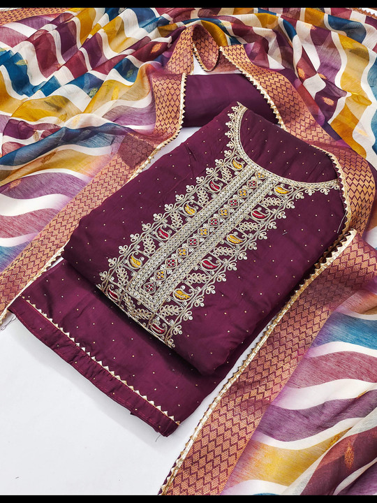 TAVAS Embroidered Unstitched Dress Material