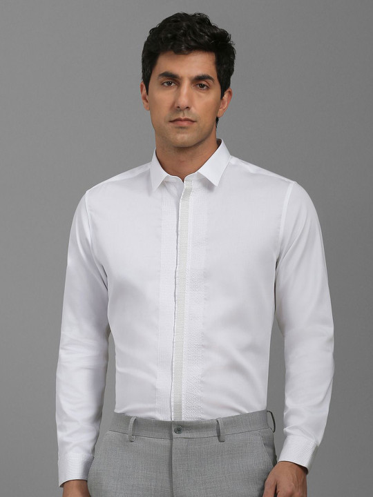 Louis Philippe Men Slim Fit Opaque Printed Formal Shirt
