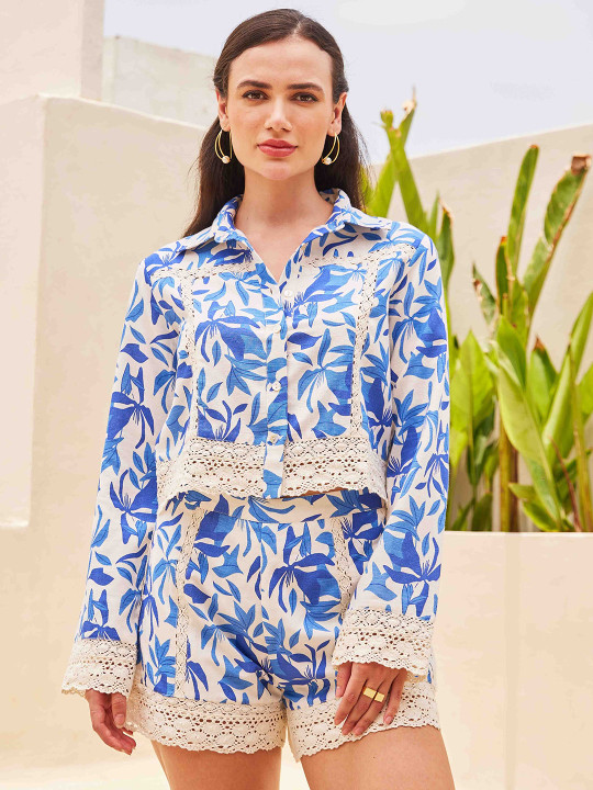 House of Sal Printed Shirt With Shorts Co-Ords